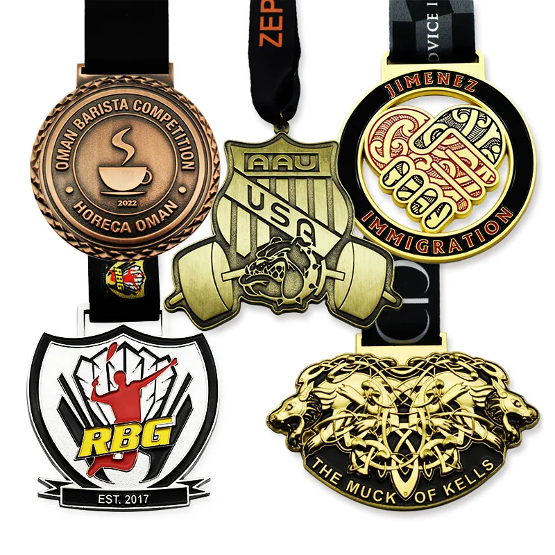 Женьхуй цинк китайская лента медальоны кольцо на шею Оловянное металлическое ремесло медали и трофеи заказ