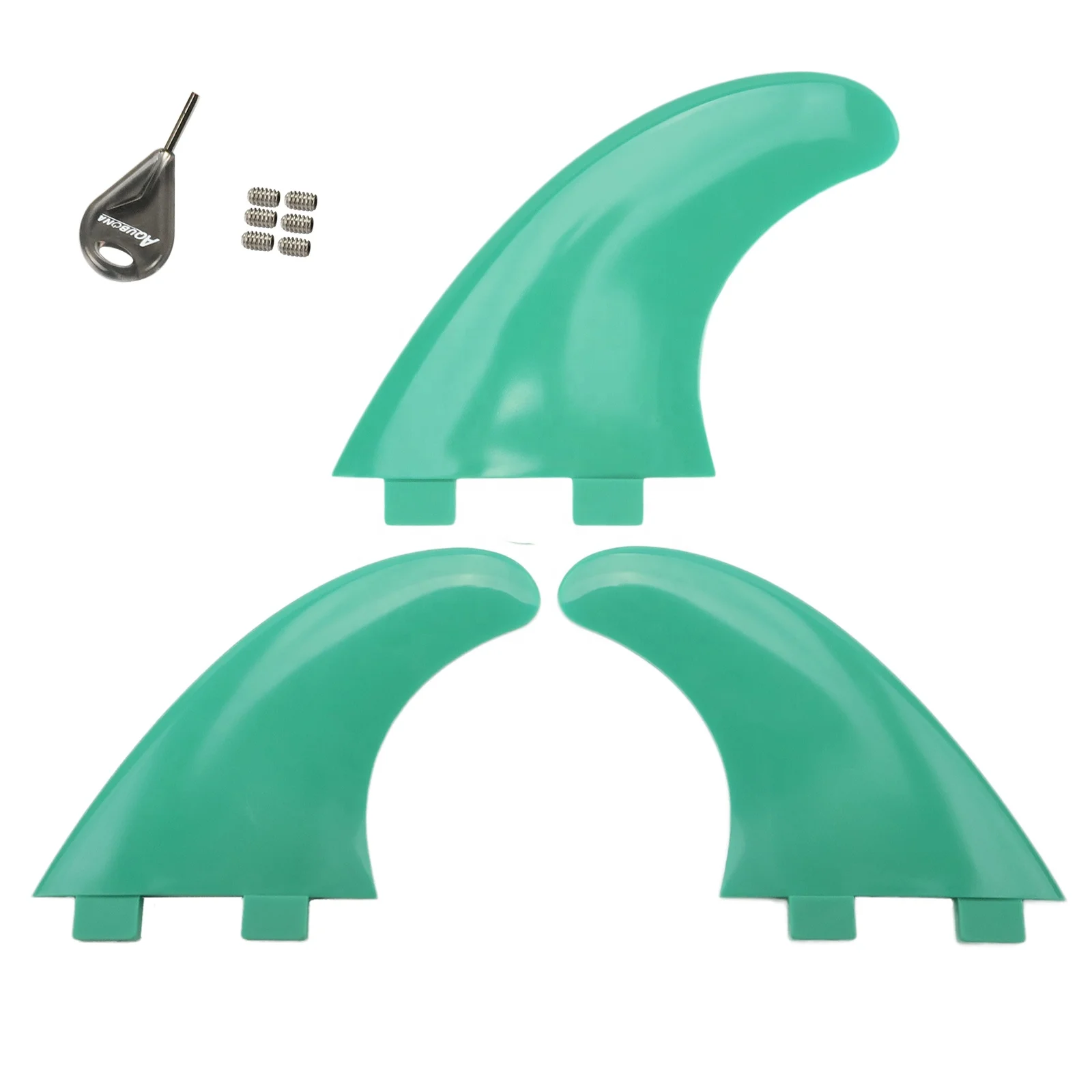 Double Tabs Fins Fiberglass Reinforced Polymer Surfboard Fins -  G5 Double Tabs Fins Green/Yellow