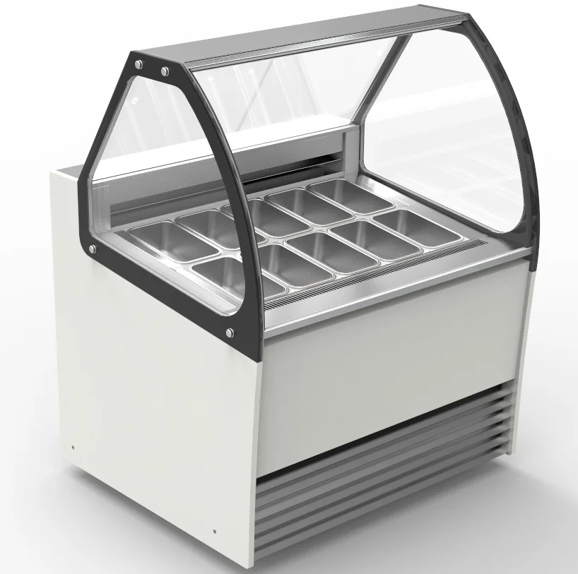 Freezers Ice Cream Display Freezer Stainless Steel and Glass Ice Cream/ Popsicle/ Haagen-dazs Direct Cooling / Air Cooling N-ST