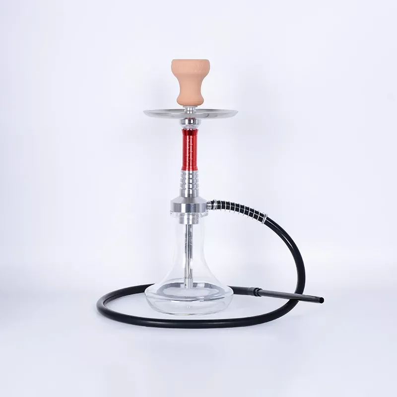 NEW Design Aluminum Hookah Set Shisha with Accessories Glass Vase Huka Sheesha Portable Nargile Hookah