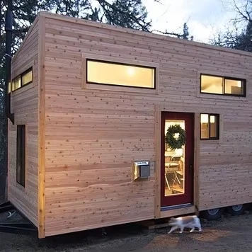 Роскошный деревянный стиль светло-стальной RV двухэтажный крошечный дом сборный дом