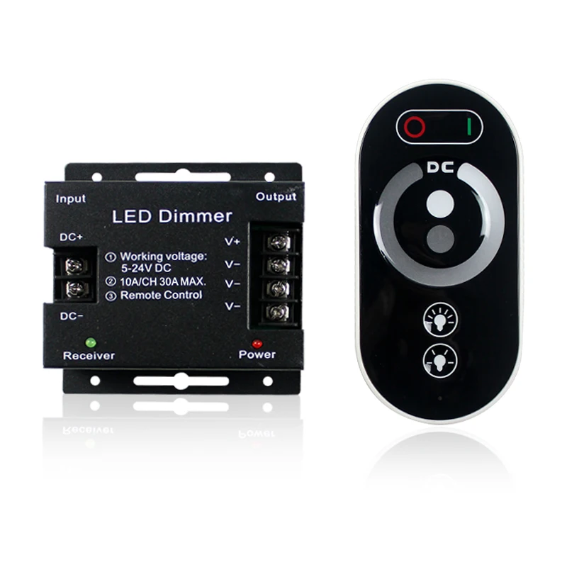DC5-24V 30A PWM 10A/CH RF беспроводной слайд пульт дистанционного управления 6 клавиш Сенсорный диммер контроллер один цвет светодиодные полосы света диммер