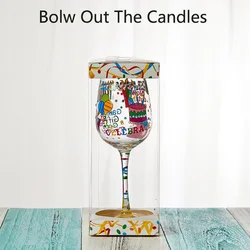 Забавное Рождественское украшение на заказ, бокал с цветным штоком, бокал для вина с принтом