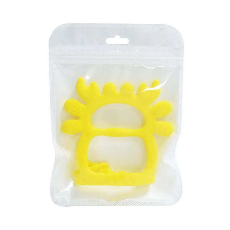 BPA Free Pink Adjustable Strap Anti Droppi Fun Crab Design Silicone Baby Wrist Teether Bracelet Sensory Teething Toy for Infants