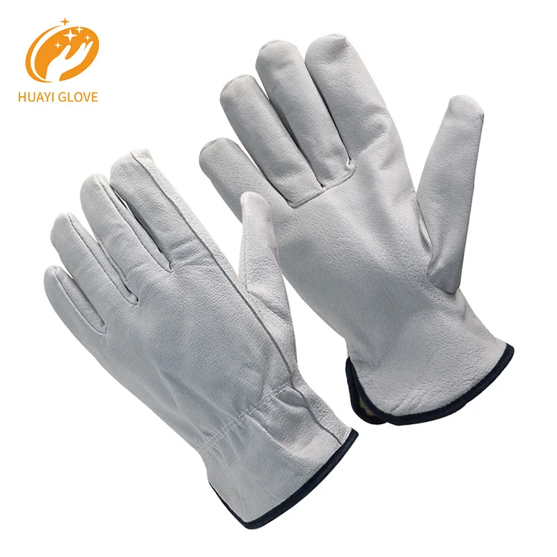Insulated Pig Grain Leather Cold Weather Ski Gloves Thermal Lined Safety Working Glove Winter Driving Pigskin Work Gloves