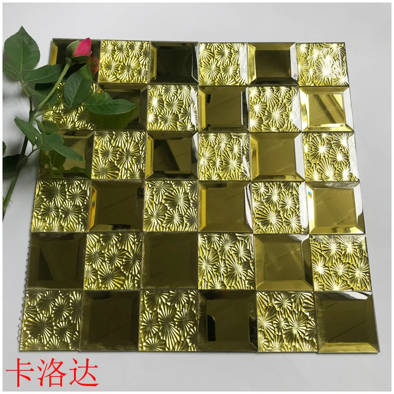 Custom wholesale decorative glass mirror mosaic tile