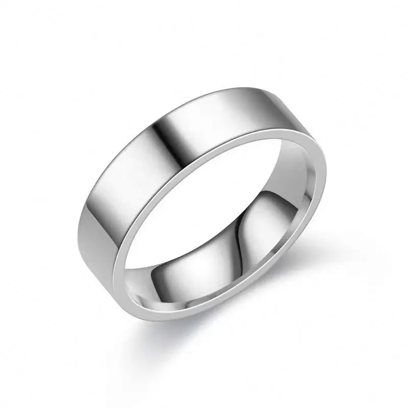 Simple plain face aperture titanium steel ring for women fashion light luxury  ring for men cross-border hand jewelry