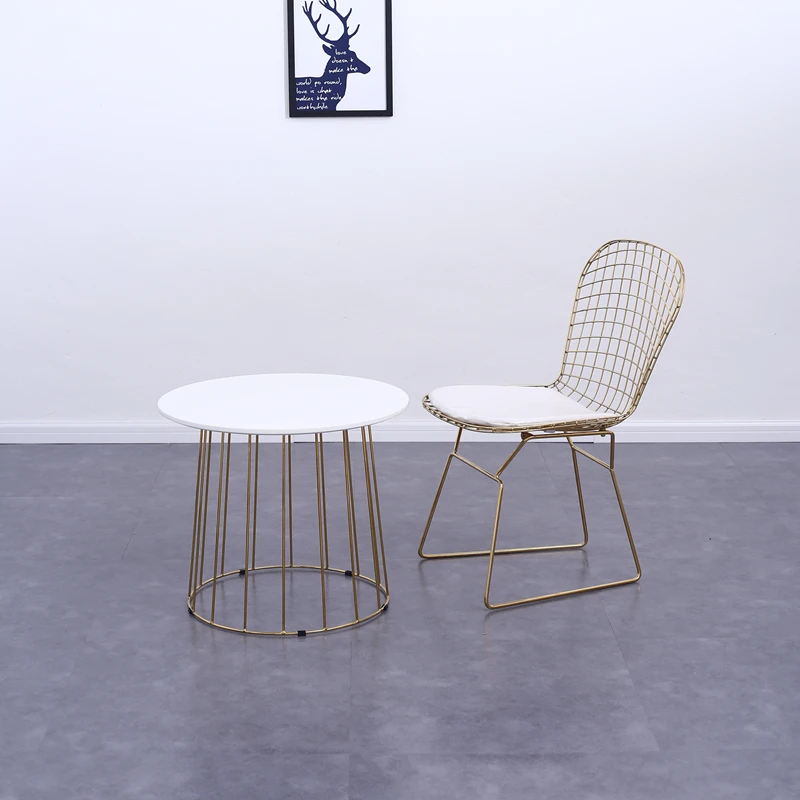 
chinese high-end Popular furniture desgin modern metal rose gold round side coffee table for living room 