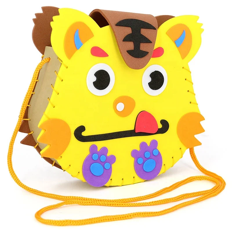 Eva Foam Sewing Bags Children DIY Handmade Craft Kids Sewing Kit Children Diy Hand-stitched Handbag