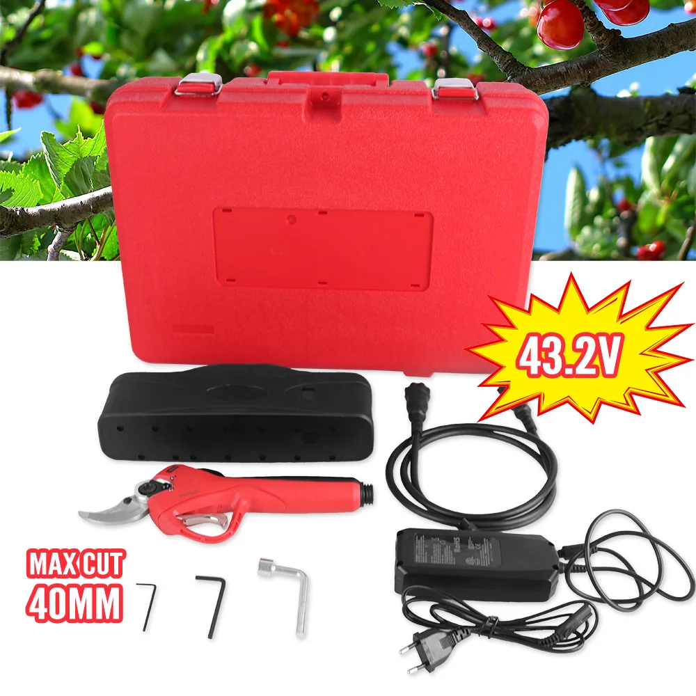 SWANSOFT 40mm LCD battery powered cord electric pruning operated tree prunner cutting scissors pruner shears progressive cutting
