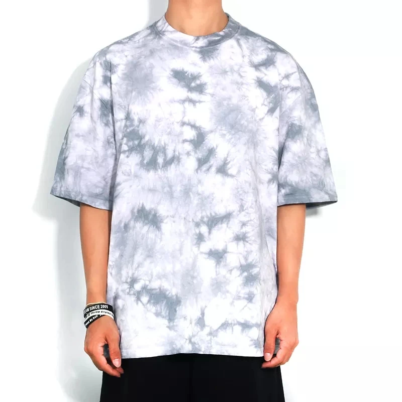 Custom Streetwear Unisex Heavywight Hiphop Basic Oversize Washed Tie Dye Men T Shirt