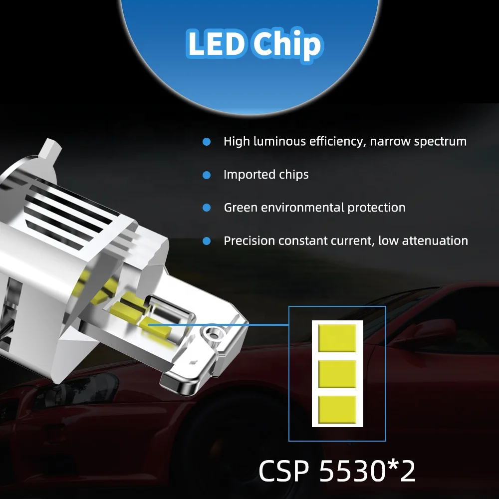 LED Headlight CSP Chip 5530 Car Accessories 50W H4 LED Light 5000LM White motorcycle led light