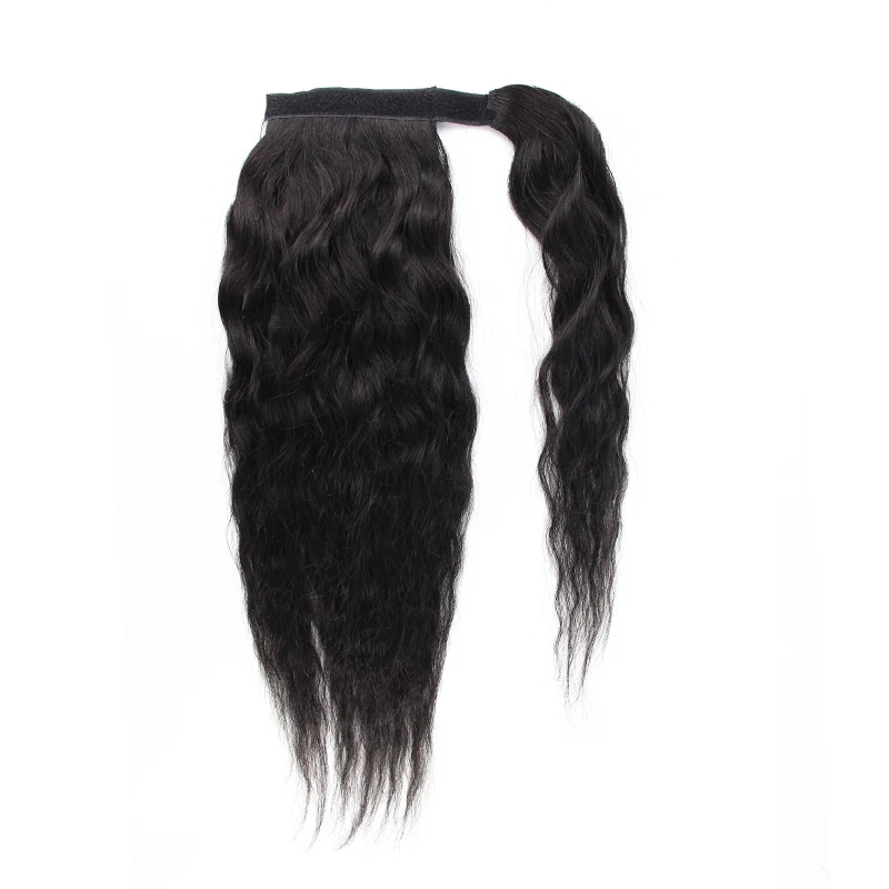 Natural Wrap Around Drawstring Ponytail 100% Virgin Human Hair Silky Straight, Remy Brazilian Human Hair Ponytails