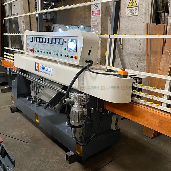 Factory price 13 motor glass edging machine customized 9 motor heads vertical glass edging machine with plc control