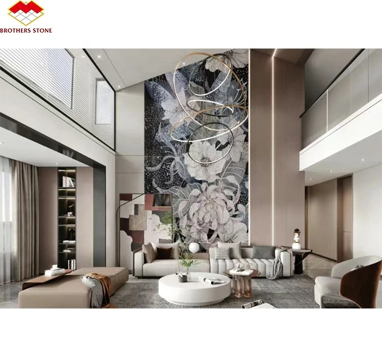 Modern Art Mural Pattern Glass Mosaic Tile for Wall Decoration