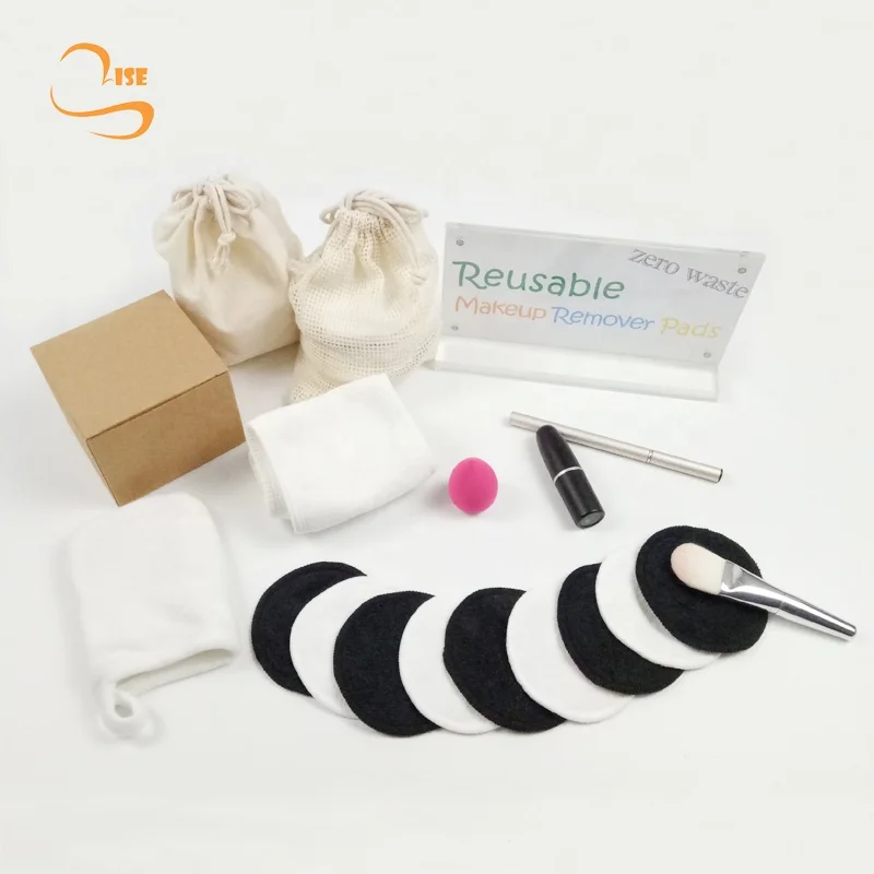 8cm Cotton Seam Round Soft Hemp Cotton Reusable Facial Cleansing Wipes Non-plastic Full Organic Make-up Pads