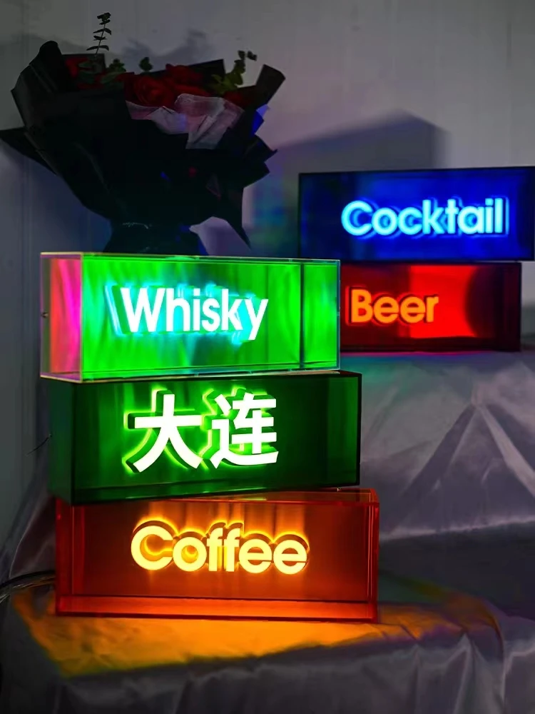 Creative acrylic light box three-dimensional logo luminous word door head sign led advertising light plate customization