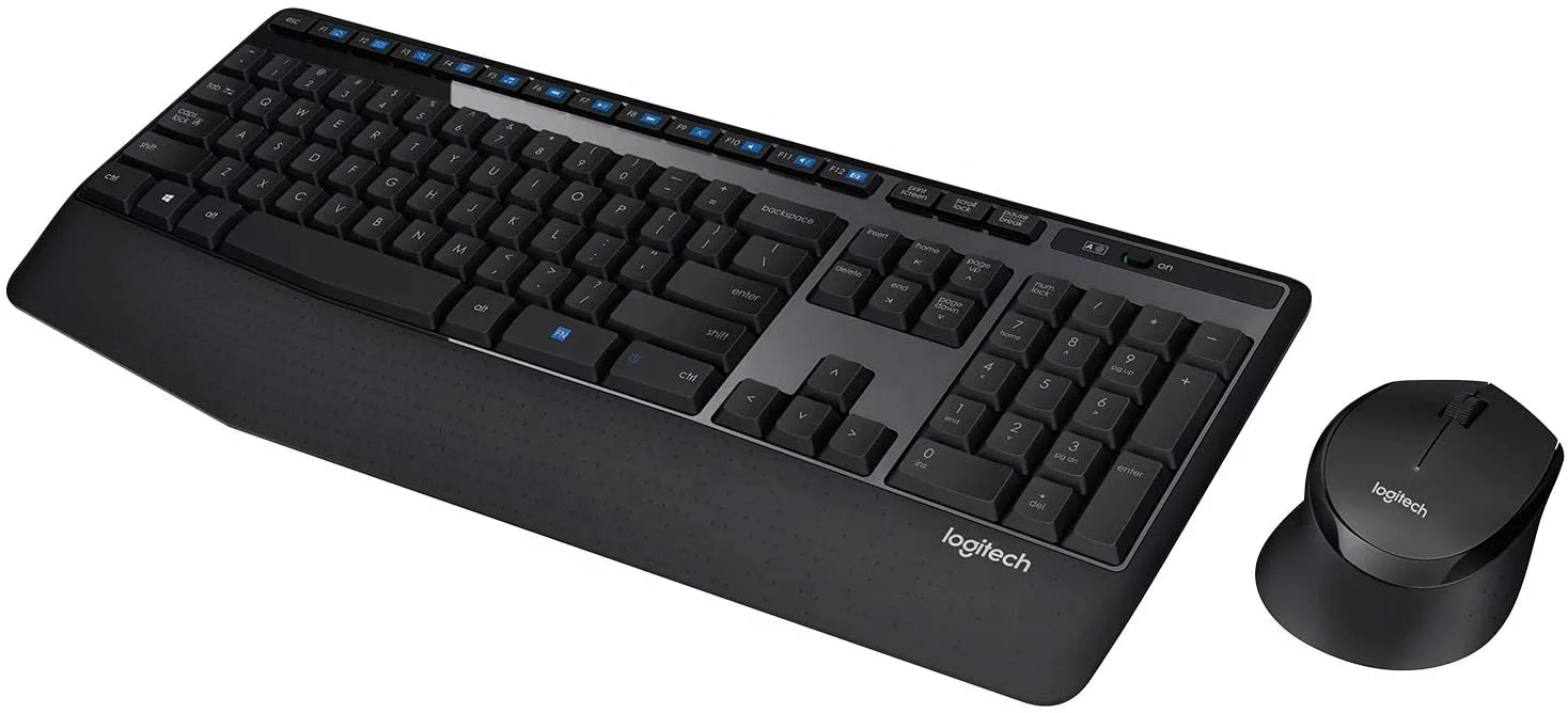 Беспроводная мышь и клавиатура Logitech MK345 комбинированная полноразмерная с упором для ладони удобной черной мышей