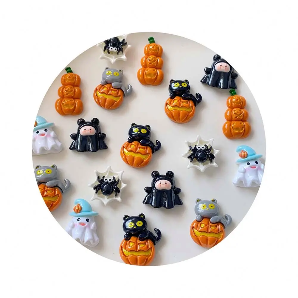 Factory Wholesale Phone Case Cream Glue DIY Decoration Charms Halloween Ghost Flatback Resin Cabochons