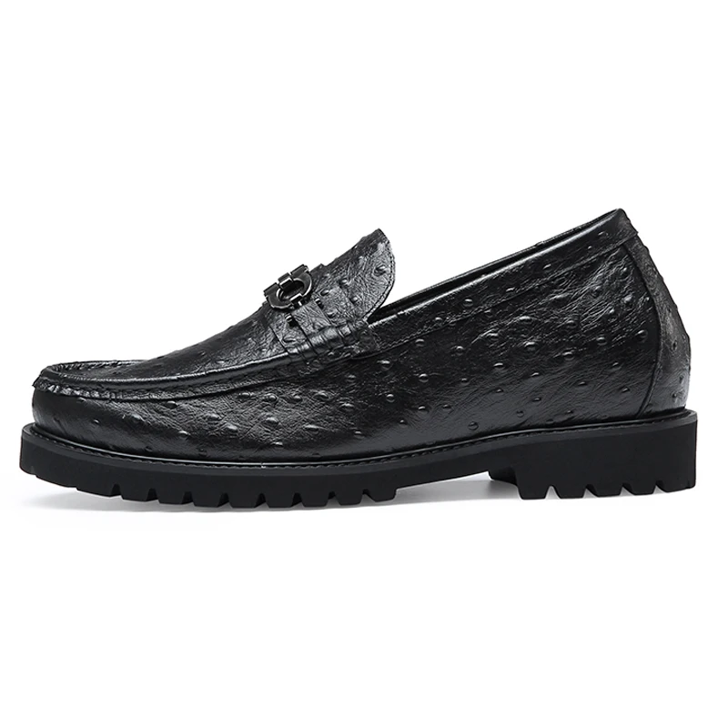 Hot sale handmade genuine leather height increasing men business casual loafer shoes
