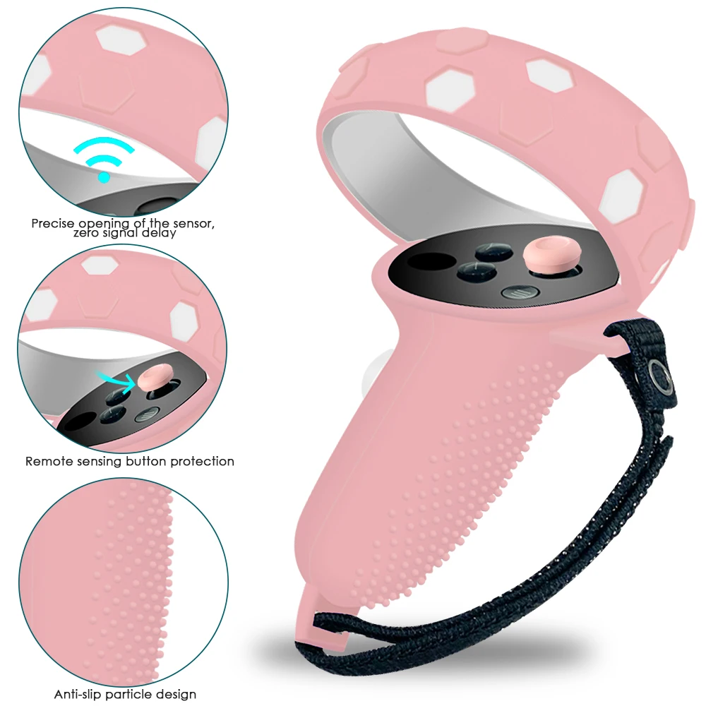 Suitable For Quest 2 Silicone Cover Combo Set With Protective Lens Cover Suitable For Meta/Oculus Quest 2 Face Pad Vr Accessory