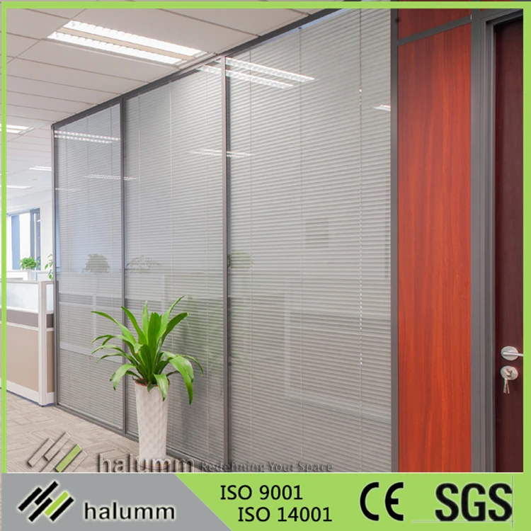 Low Price Aluminium Frame Tempered Glass Partition Soundproof