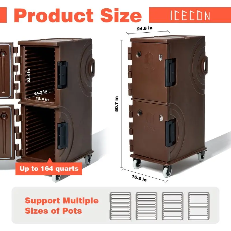 Large size 190qt food tray carrier refrigerated and hot food transportation boxes