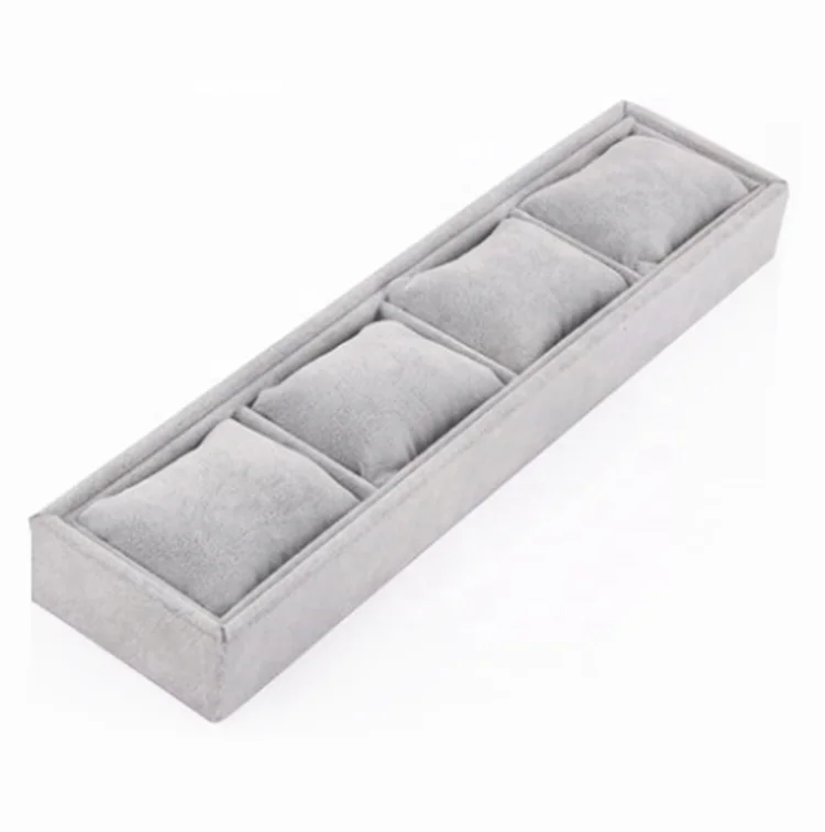 Custom Leather Velvet Jewelry Tray with Pillow for Wrist Watches Display