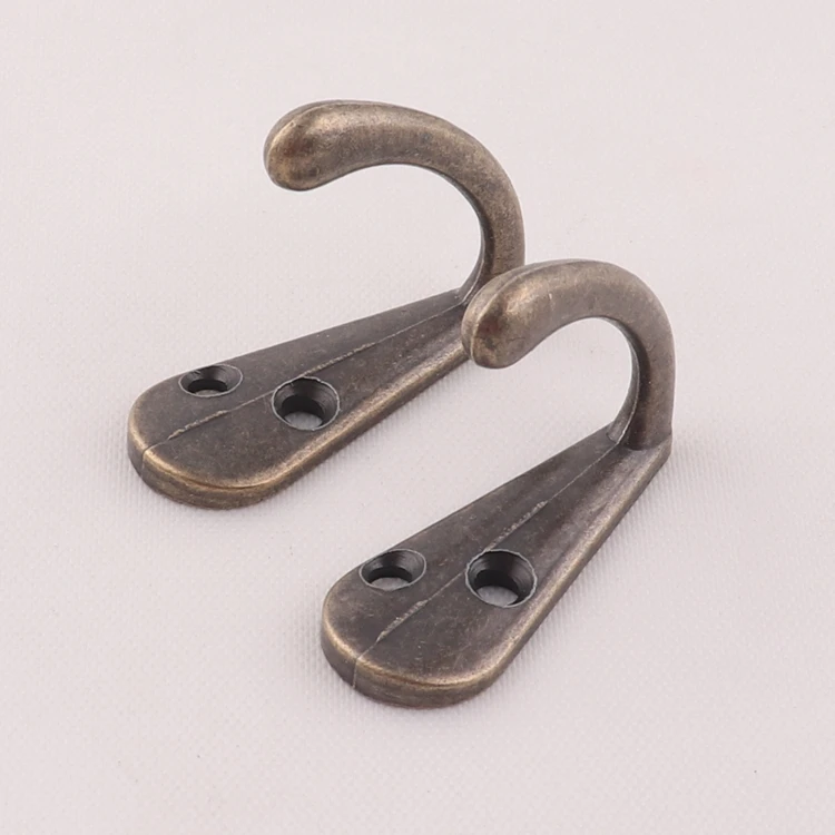 factory supply retro cheap metal antique brass wall mounted coat hanger hook