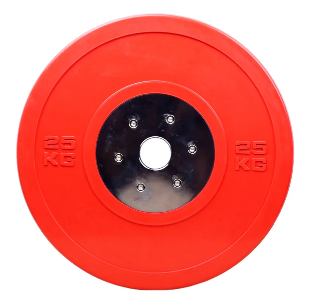 Rizhao Fujian Sports High Quality Custom Competition Bumper Plate Rubber Coated 190mm Stainless Steel Flange Color Weight Plates