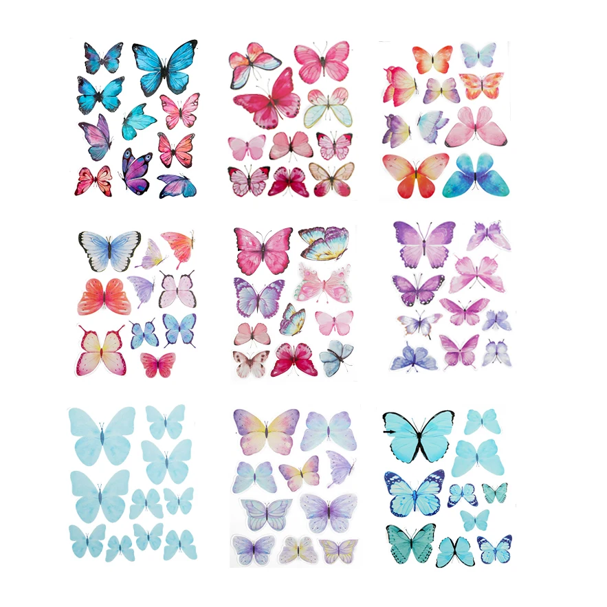 Happy Birthday New Trend Butterflies for Cake Decorating Cupcake Topper Cake Accessories Wedding Party Cake Topper
