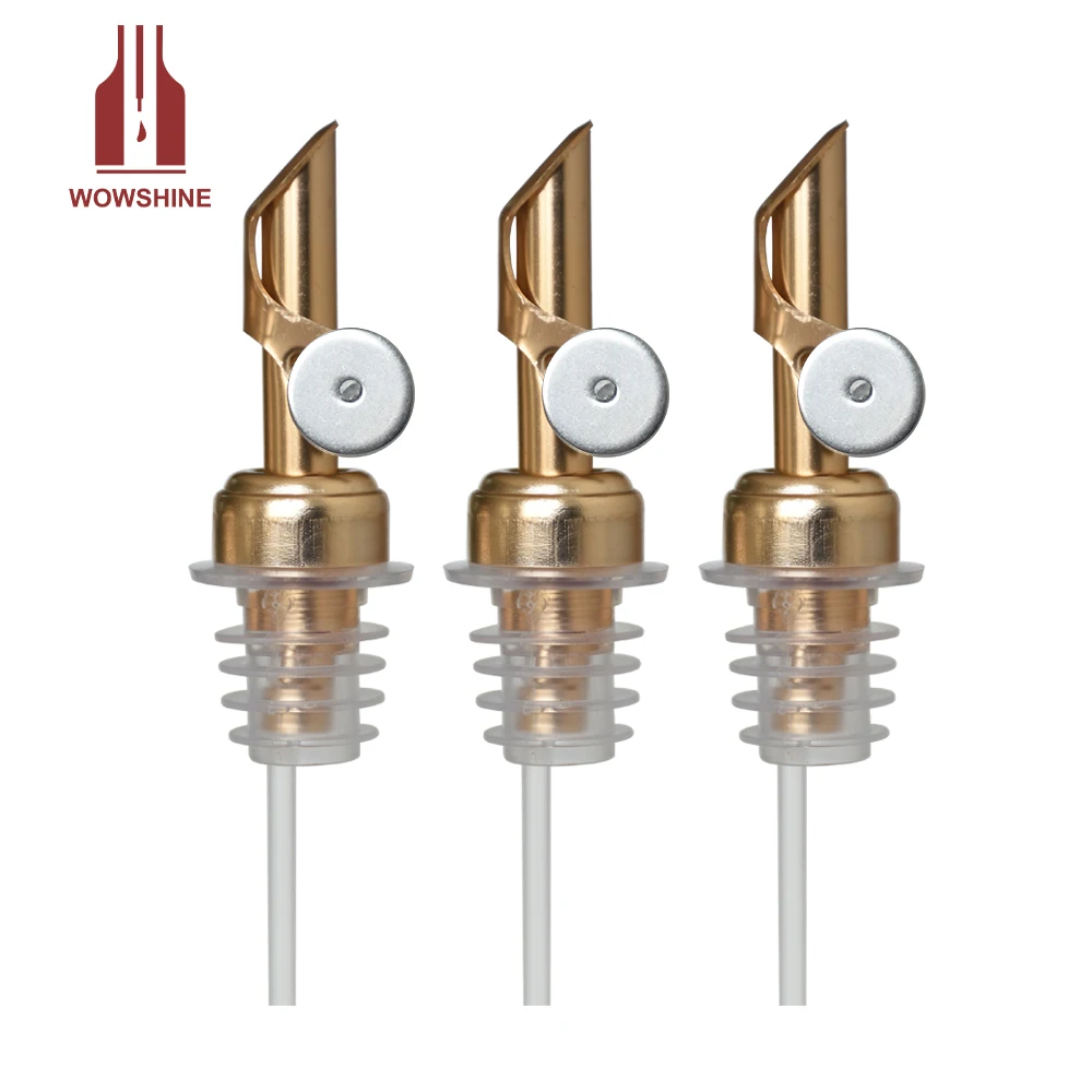 Wowshine Patent Item Weighted Aluminum Pourers Auto Flip Olive Oil Dispenser Spout Balsamic Vinegar Pour Spouts