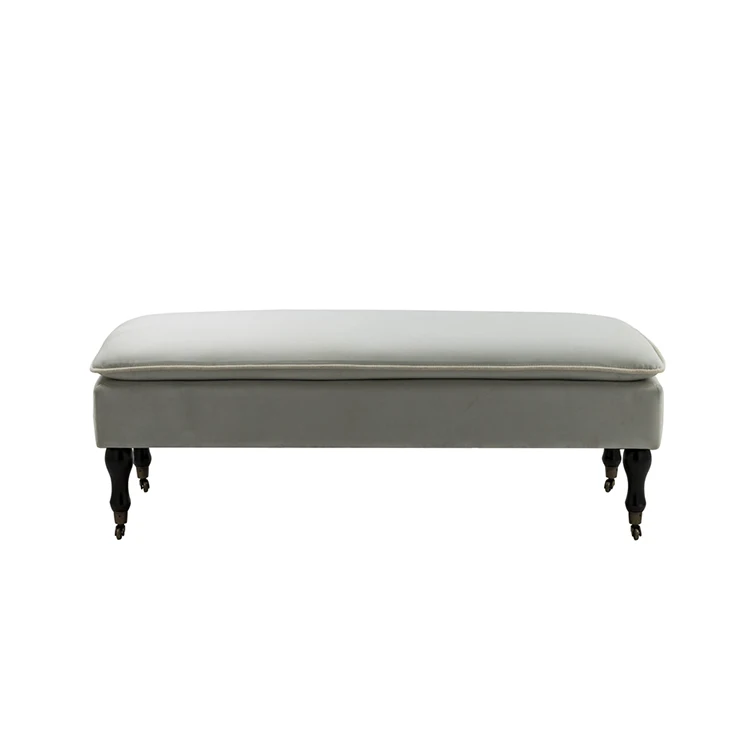 
Wholesale Modern Design Solid Wood Living Room Furniture Velvet Upholstery Bench 