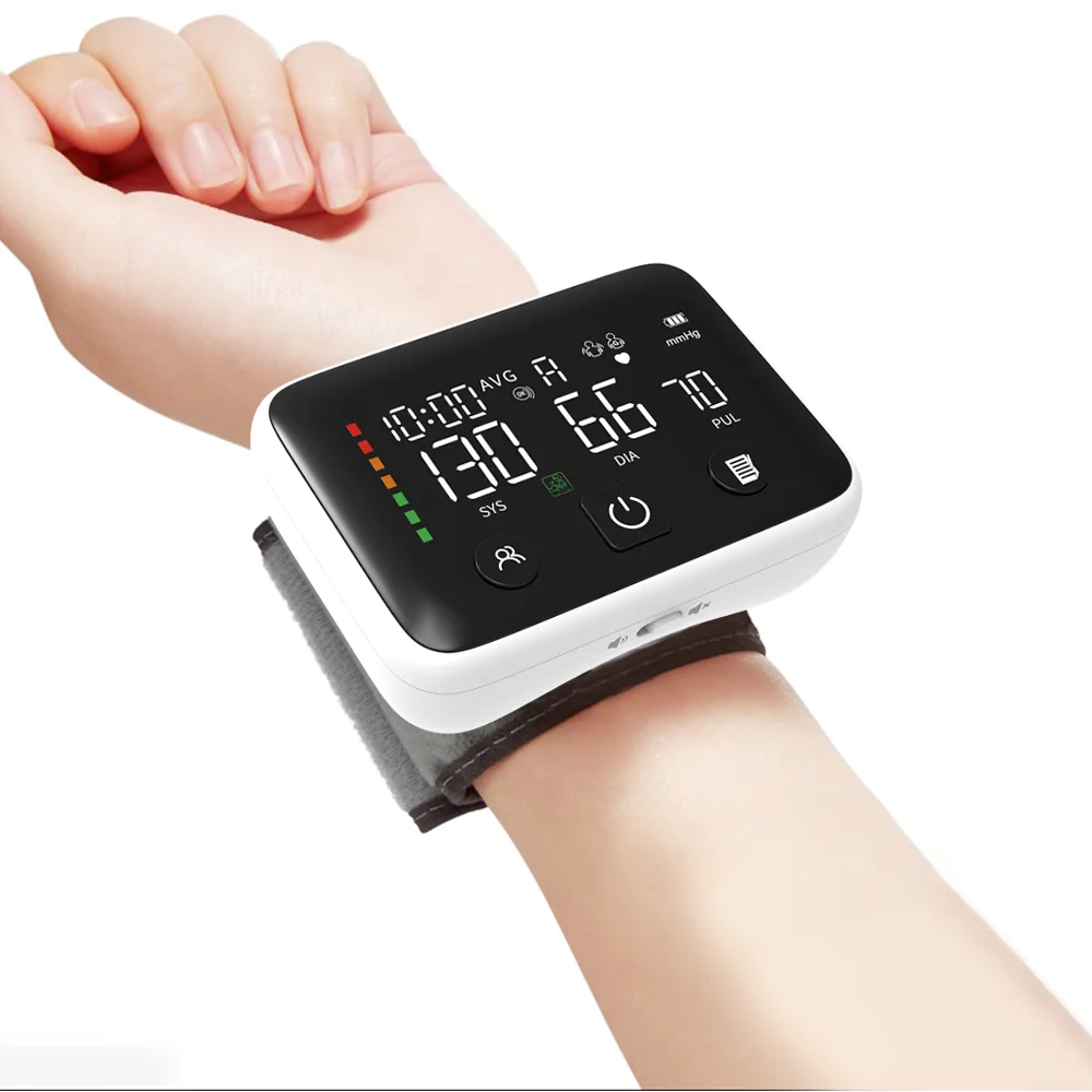 Portable Automatic LED Display Smart Sphygmomanometer Tensiometro Rechargeable BP Monitor Digital Wrist Blood Pressure Monitor