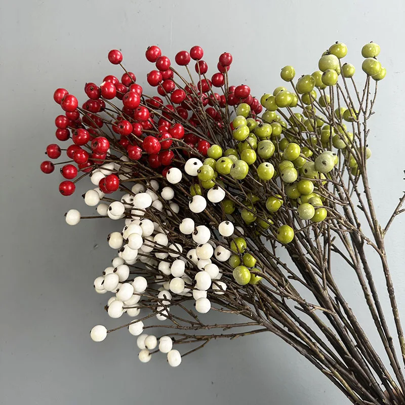 Simulation rose foam berries Wholesale hotel shopping mall soft decoration flower design rich fruit Blueberry