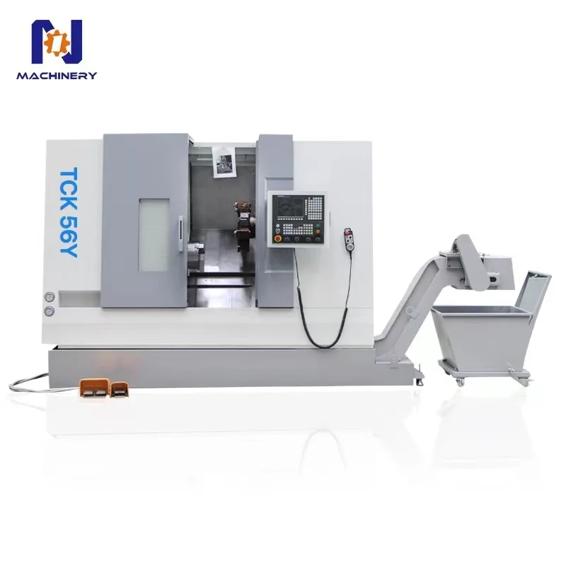 TCK56Y Automatic cnc lathe machine Turning center with 8-station living tool cnc lathe