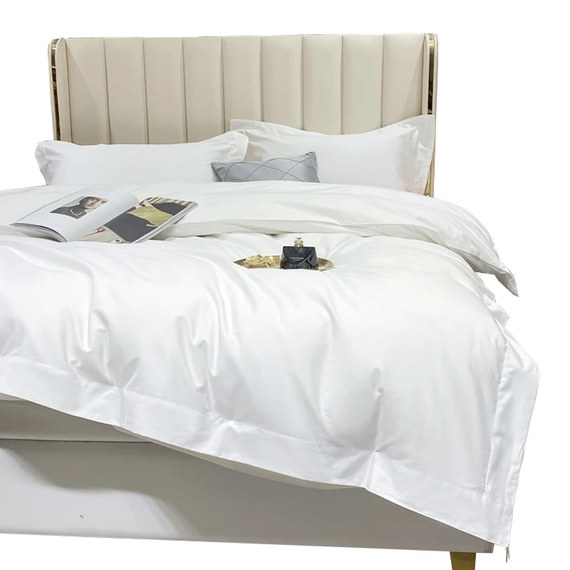 Белый комплект пододеяльника из ткани для пятизвездочных отелей, сатиновое Хлопковое одеяло в стиле tribute, покрывало для постели и завтрака, комплект из четырех предметов
