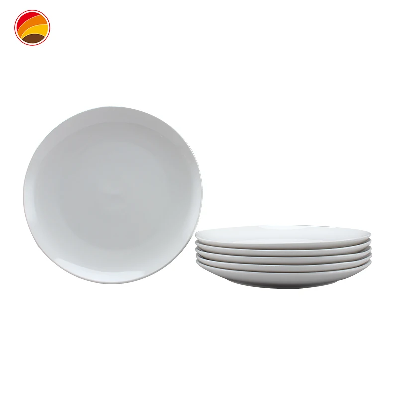 White ceramic round plate western restaurant commercial plate