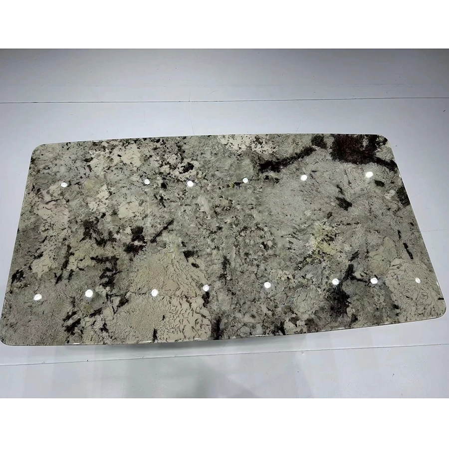 Stainless Steel Metal Marble Top Dining Table Mesa de comedor marmol Eating Table Marble Top Dining Table