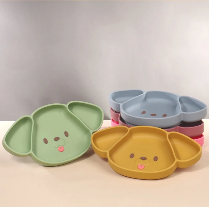 Factory Wholesale Custom Silicone Baby Dish Bib Bowl Spoon Fork Silicone Baby Feeding Set New Baby Feeding Products of All Types