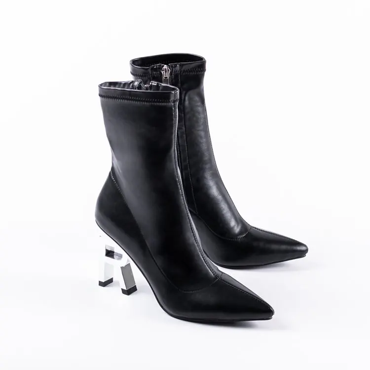 girls latest fashion winter boots custom women chrome high heel ankle boots