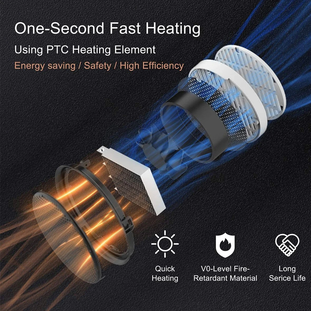 home office heizung elektrisch energiesparend 220V ceramic mini air auto oscillating fan heater portable 1500w