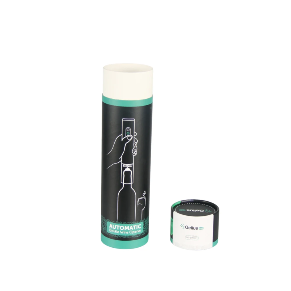 Eco Friendly Biodegradable Black Cardboard Cosmetic Container Paper Tube with Lid