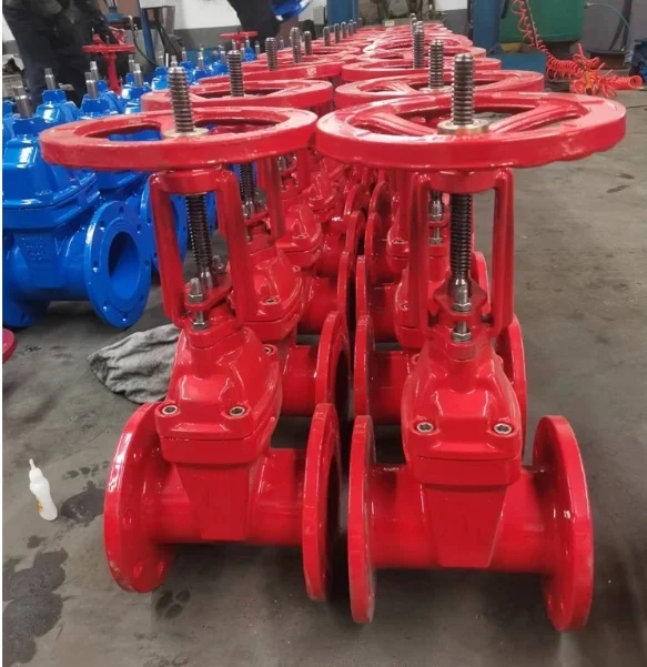 Новый Тип 150LB 125LB поднимающийся dn40-dn1200 упругий DI bodyCAWWA стандартный фланцевый Противопожарный клапан