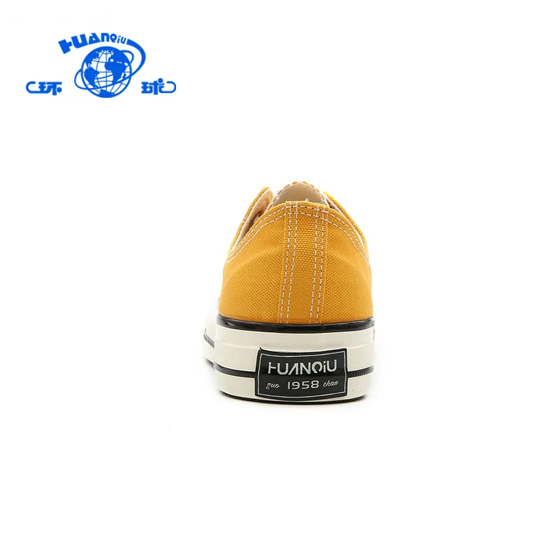 
H19809 HUANQIU Popular Wholesale Customized Blank Black Canvas Shoes 