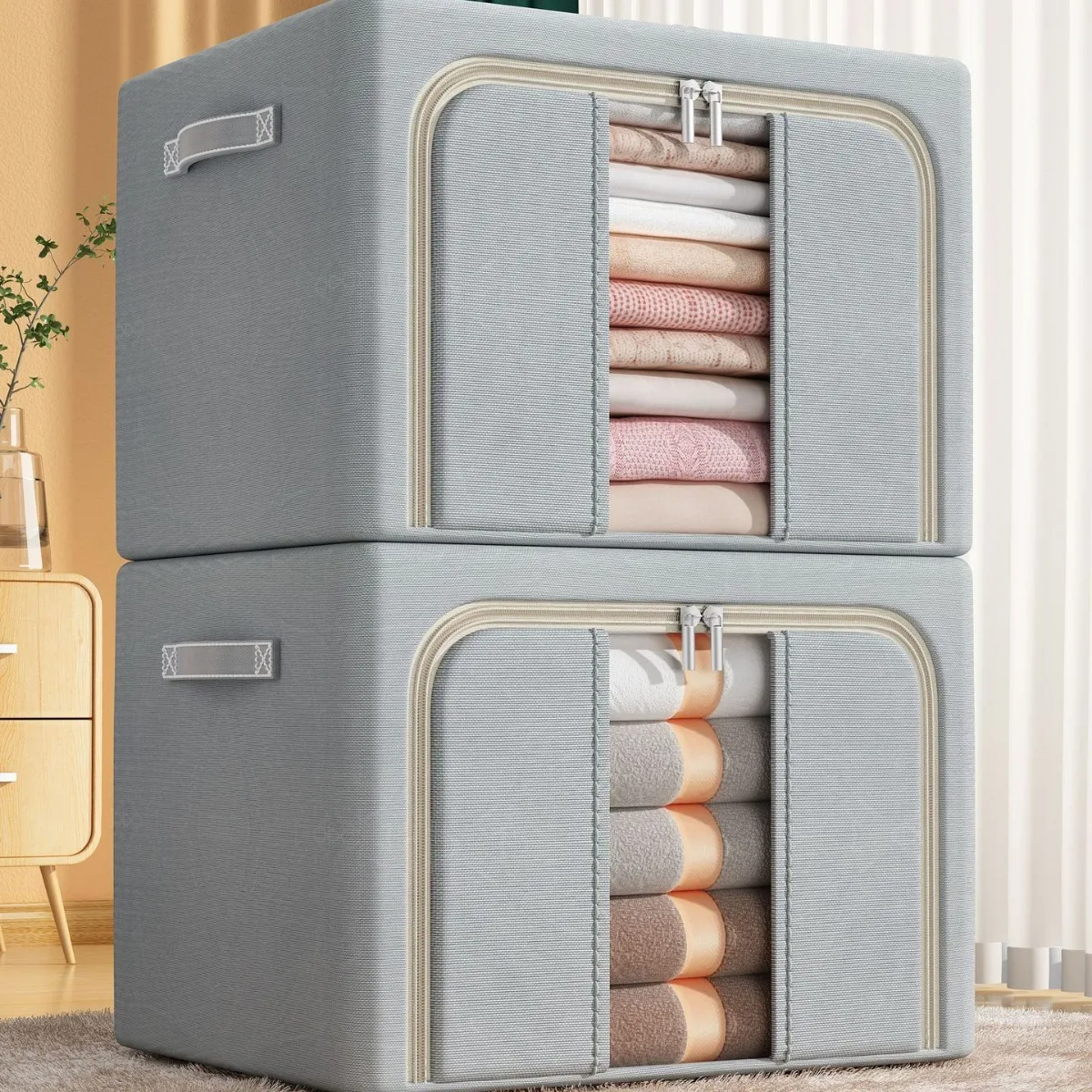 Clothes Storage Oxford Storage Bag Clothes Organiser Bins Foldable Closet Organizers And Storage Containers With Handles