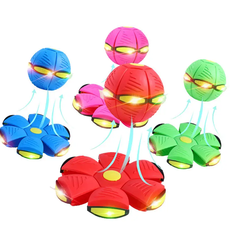 Portable Interactive Flying Disc Toy for Kids and Pets Small Plastic and TPR Magic Ball Decompression Toy in Box Packaging