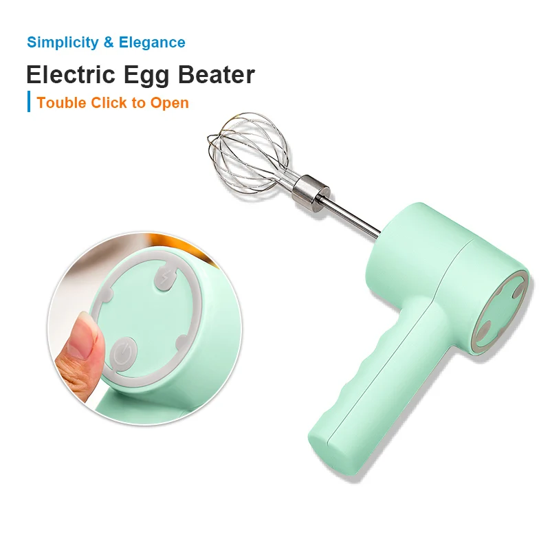 Hanging Style 3 Speeds Kitchen Cream Egg Starch Automatic Mini Usb Rechargeable Wireless Rotary Electric Hand Mixer