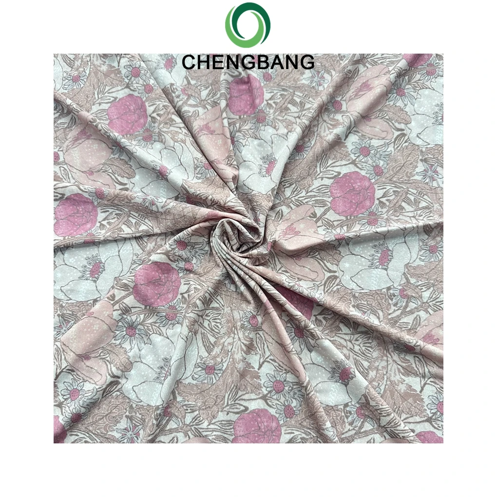 Cooling Comforter 90% Nylon 10% Spandex 170gsm Printed Nylon Spandex Fabric for Sun-protectove Clothing