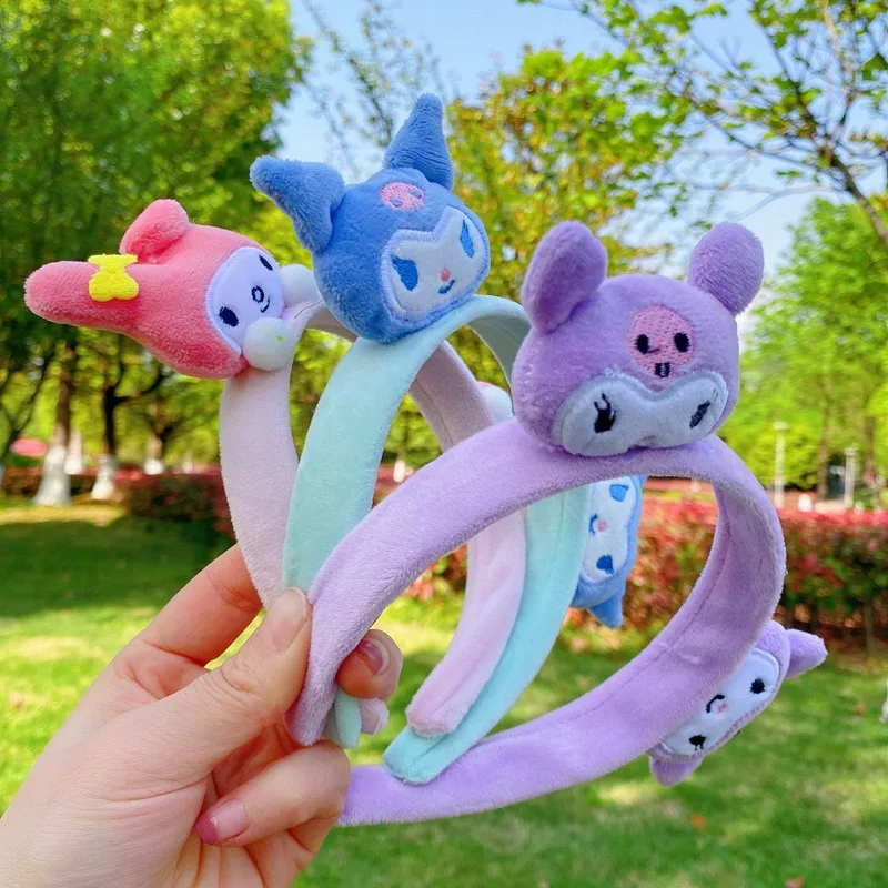 Kawaii Plush Hairband Cartoon Cute plush kuromi headbands girl headbands for skin care